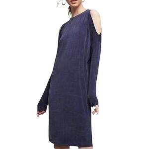 Anthropologie Eri + Ali Annalyn Cupro Midi Dress Blue NWT Small